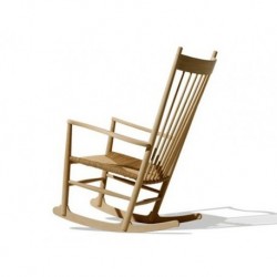 Rocking-chair J16 chêne savonné raphia naturel